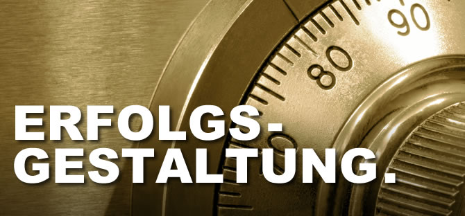 Tresorschloss mit Aufschrift: Erfolgs-Gestaltung.