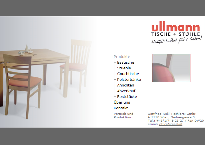 Darstellung der Startseite von Ullmann Möbel