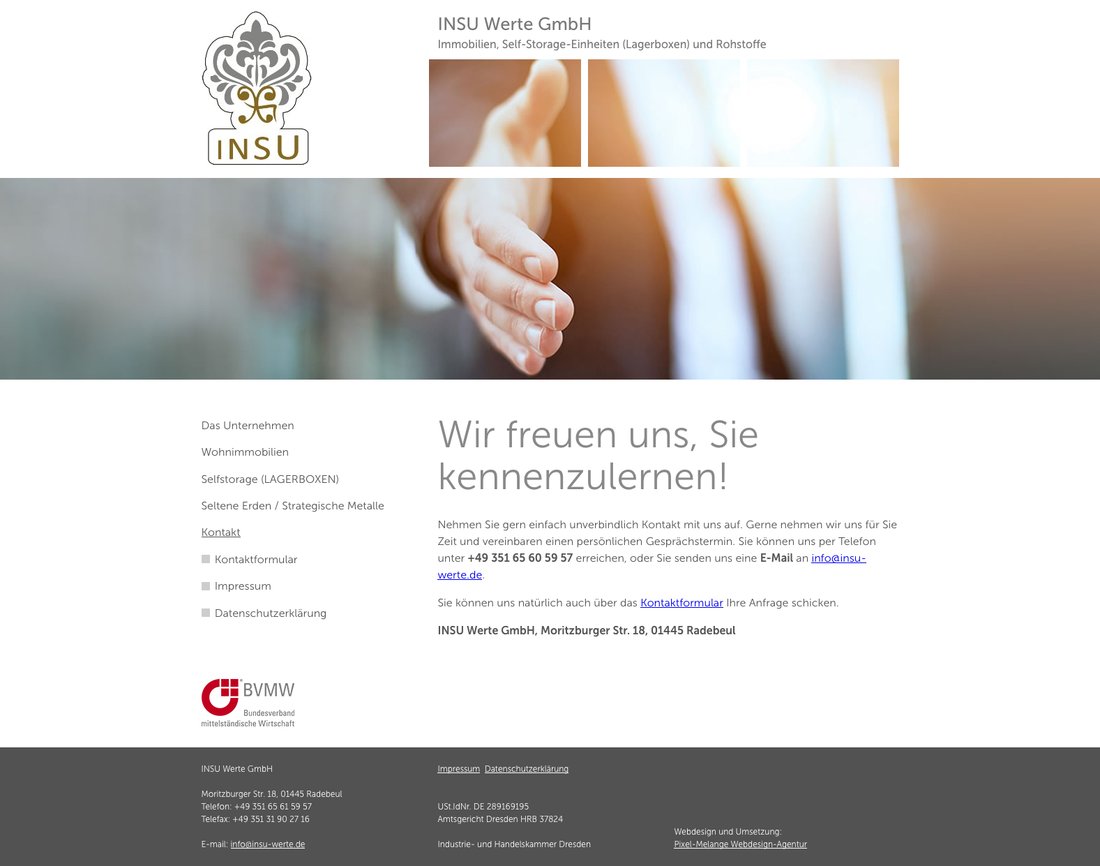 Webdesign Sub-Seite Kontakt