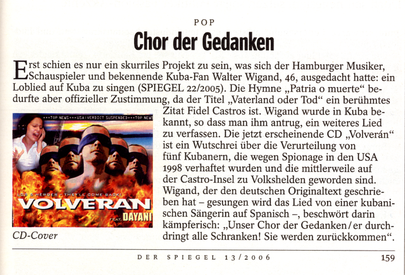 Auszug aus dem Artikel "Chor der Gedanken", Spiegel-Ausgabe 13/2006