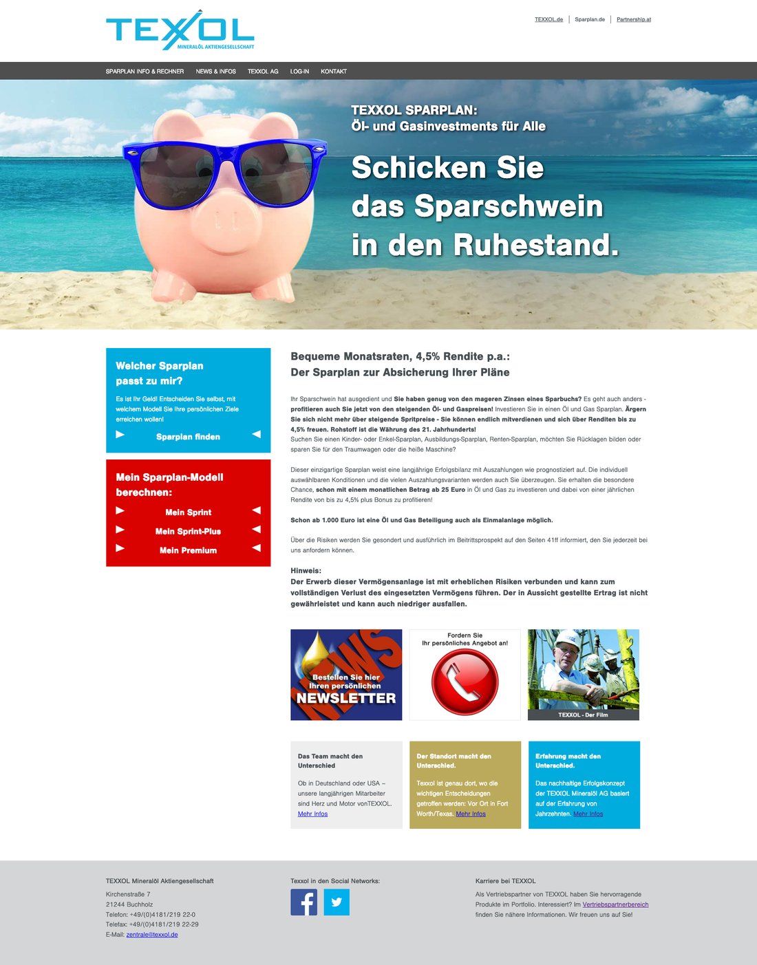 Abbildung Webdesign Sparplan Spartenwebsite